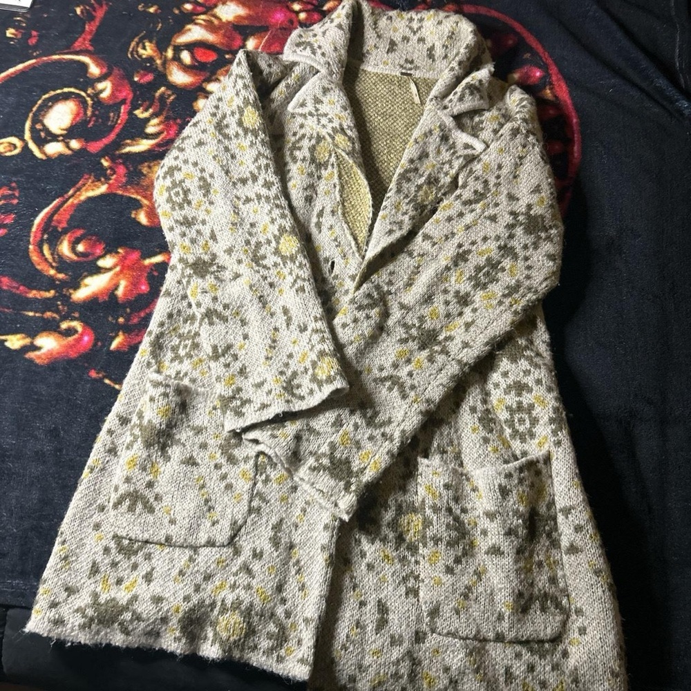 Free People earthy wool button-down cardigan